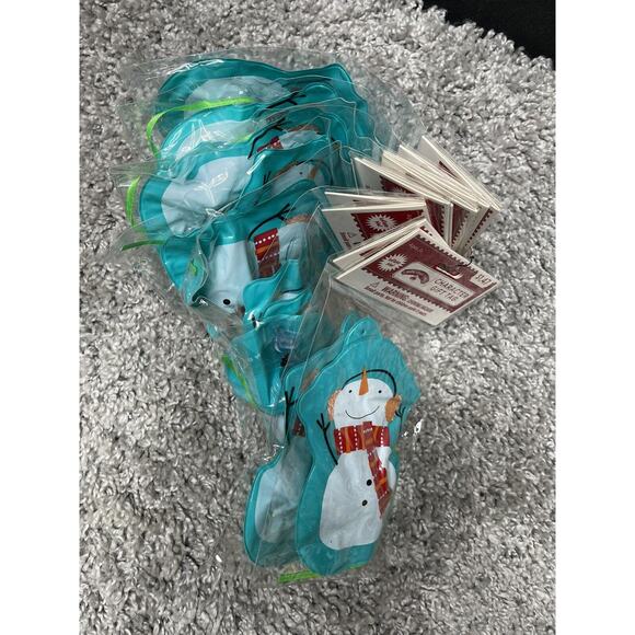 Big Inflatable Character Gift Tag Snowman Approx 3"x5" Bundle Set Of 10 New - Picture 2 of 8